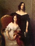 Louis-Edouard Dubufe Portrait of Two Sisters oil on canvas